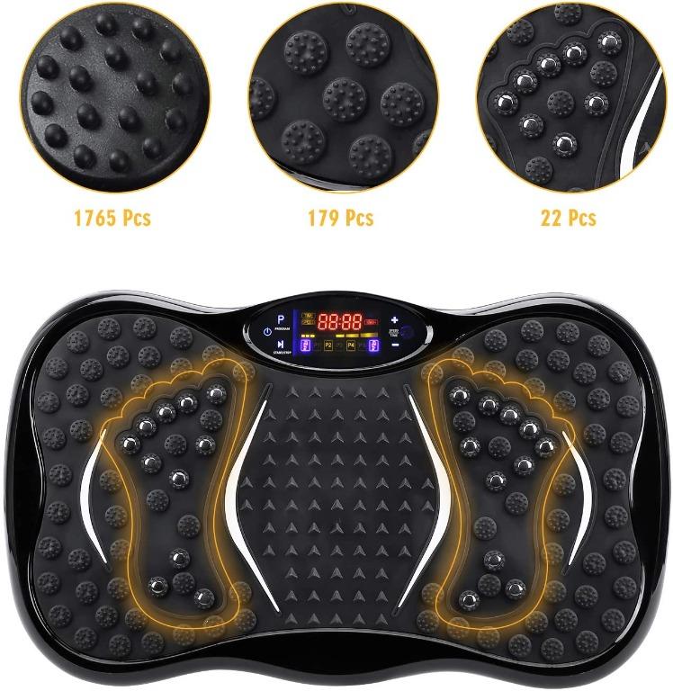 9988 AGM Vibration Power Plates Vibration Plate Machine with Bluetooth Speaker 5 Program Modes 2 Resistance Bands Vibration Fitness Trainer For Weight Loss Body Toning 330lb Max Load Health Nutrition