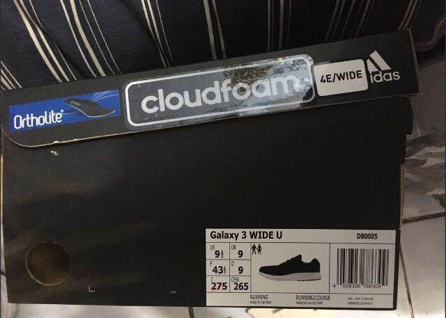 Adidas Galaxy 3 Wide U Running Shoes Brand New Us Size 9 1 2 Men S Fashion Footwear Sneakers On Carousell