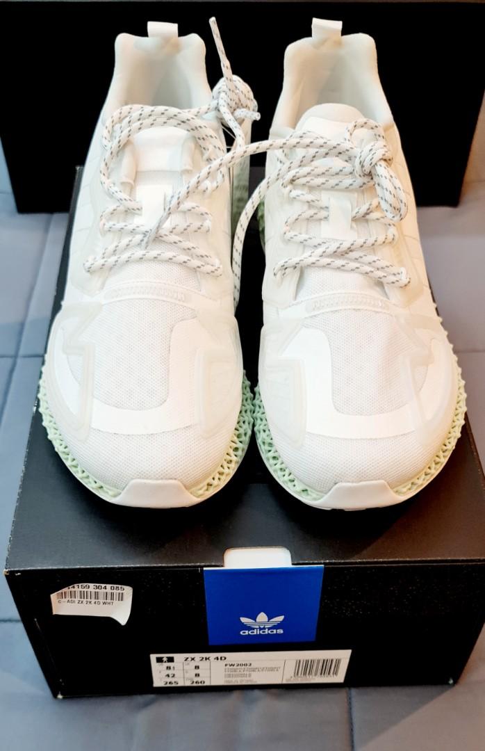 ADIDAS ZX 2K 4D shoes, cloud white (Category: Sneakers) located in San Juan City. Submitted by bleasure (Listing ID 1062831865, Image 2). Description: Authentic ZX 2K 4D sneakers, cloud white.
