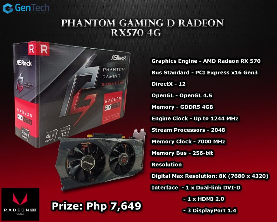 Asrock Phantom Gaming D Radeon Rx570 4g Electronics Computer Parts Accessories On Carousell