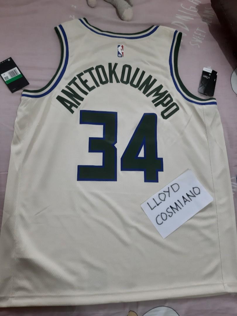 Giannis Antetokounmpo Milwaukee Bucks Autographed Nike Cream City Swingman  Jersey