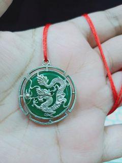 Chinese Green Jade Dragon Pendant