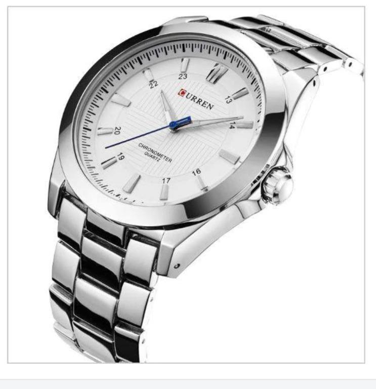 Curren 8112 1 Silver White Stainless Steel Watch Men s Fashion Watches Accessories Watches on Carousell