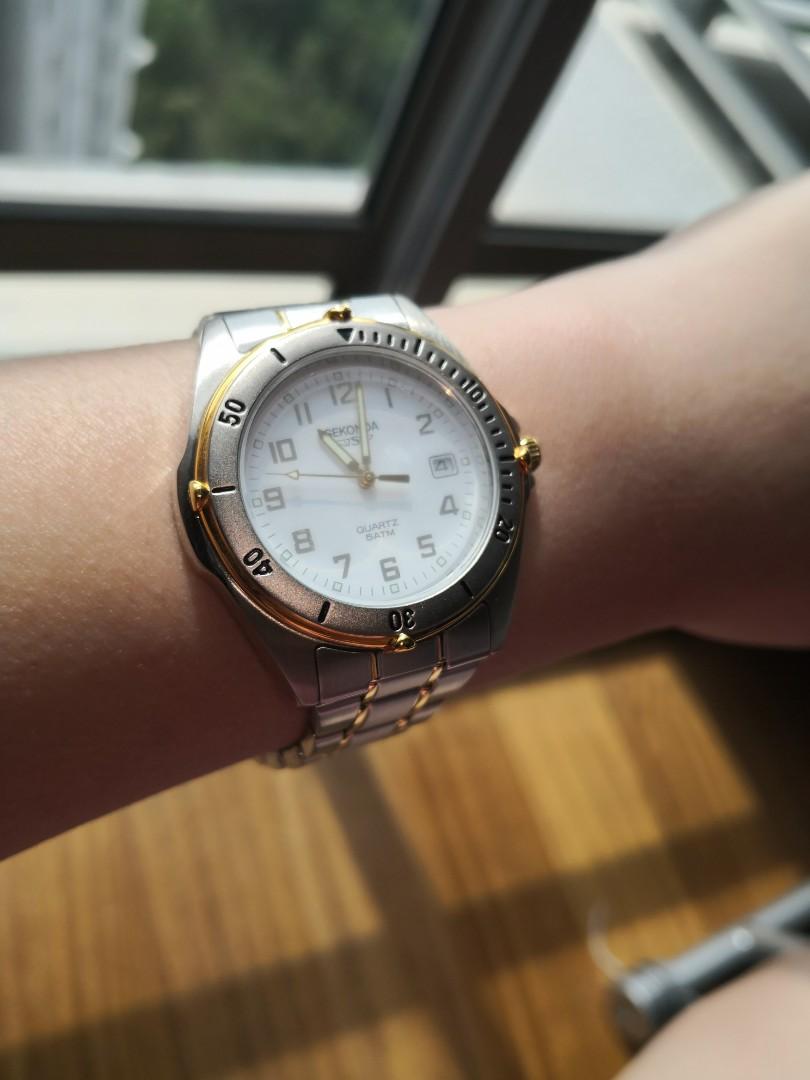 GENTS SEKONDA QUARTZ 5ATM STAINLESS STEEL BRACELET WATCH