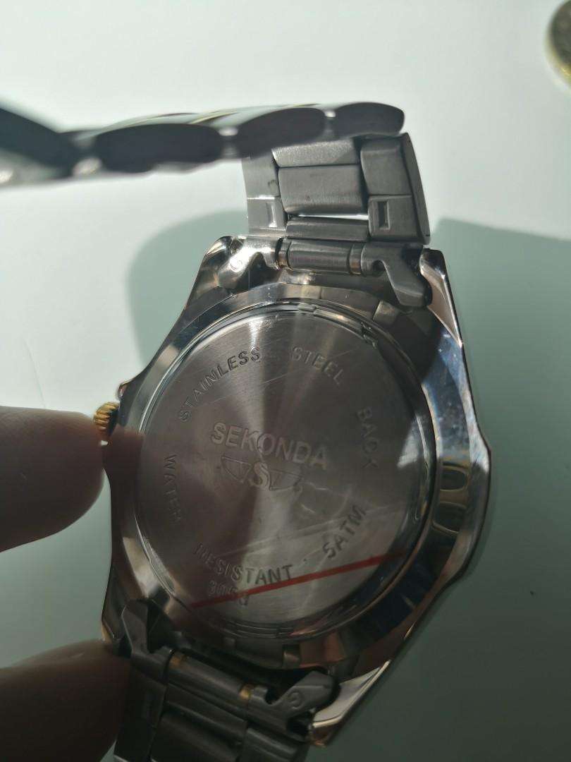 GENTS SEKONDA QUARTZ 5ATM STAINLESS STEEL BRACELET WATCH Men s