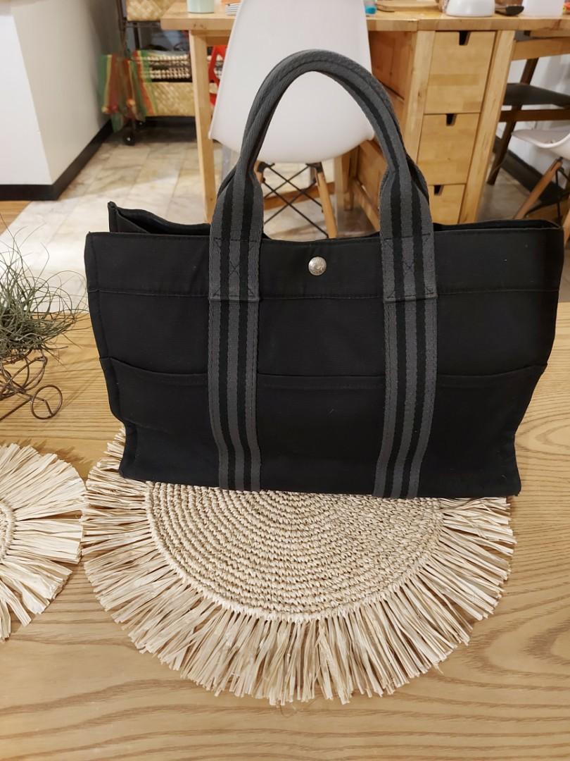 Hermes canvas beach on sale bag