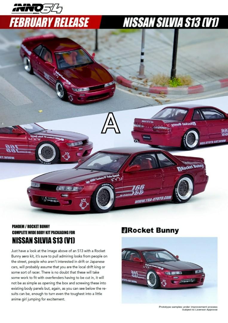 Inno64 1 64 2月份nissan Silvia S13 V1 Rocket Bunny 玩具 遊戲類 玩具 Carousell