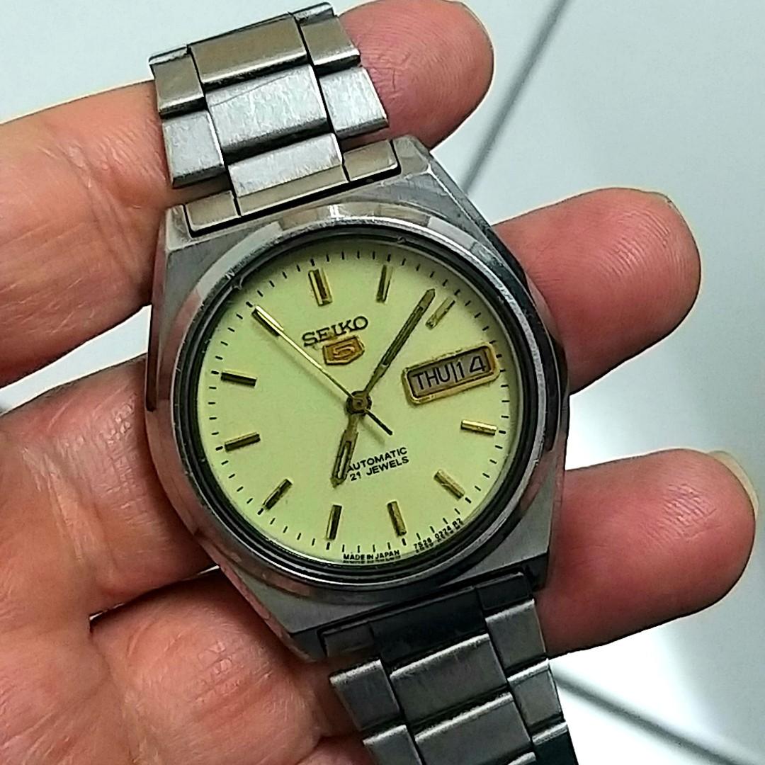 Jam tangan ORIGINAL SEIKO 5 7009 Lume Dial ORIGINAL Fesyen Pria