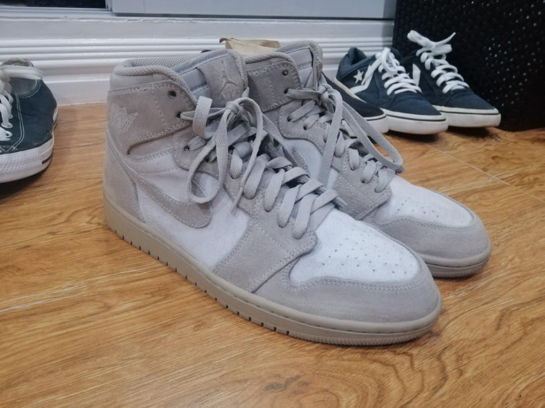 Jordan 1 Grey Suede, Men's Fashion 