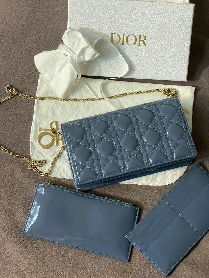 Lady dior pouch denim blue clearance