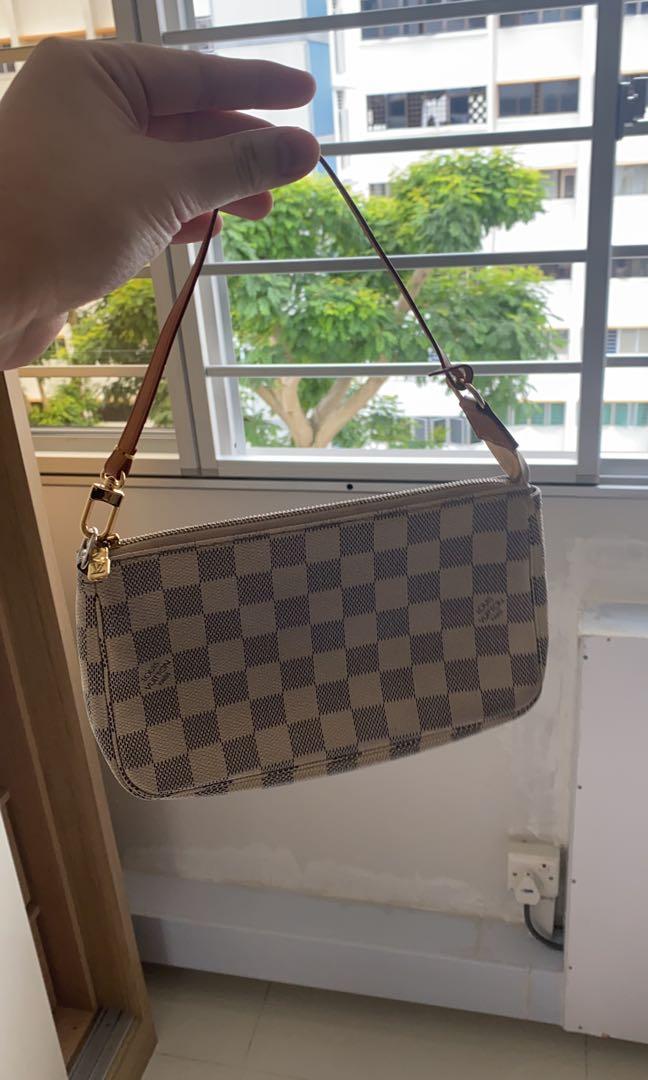 LOUIS VUITTON Felicie Pochette Damier Azur Canvas Shoulder Handbag