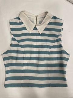 Love Bonito striped crop top zip back S