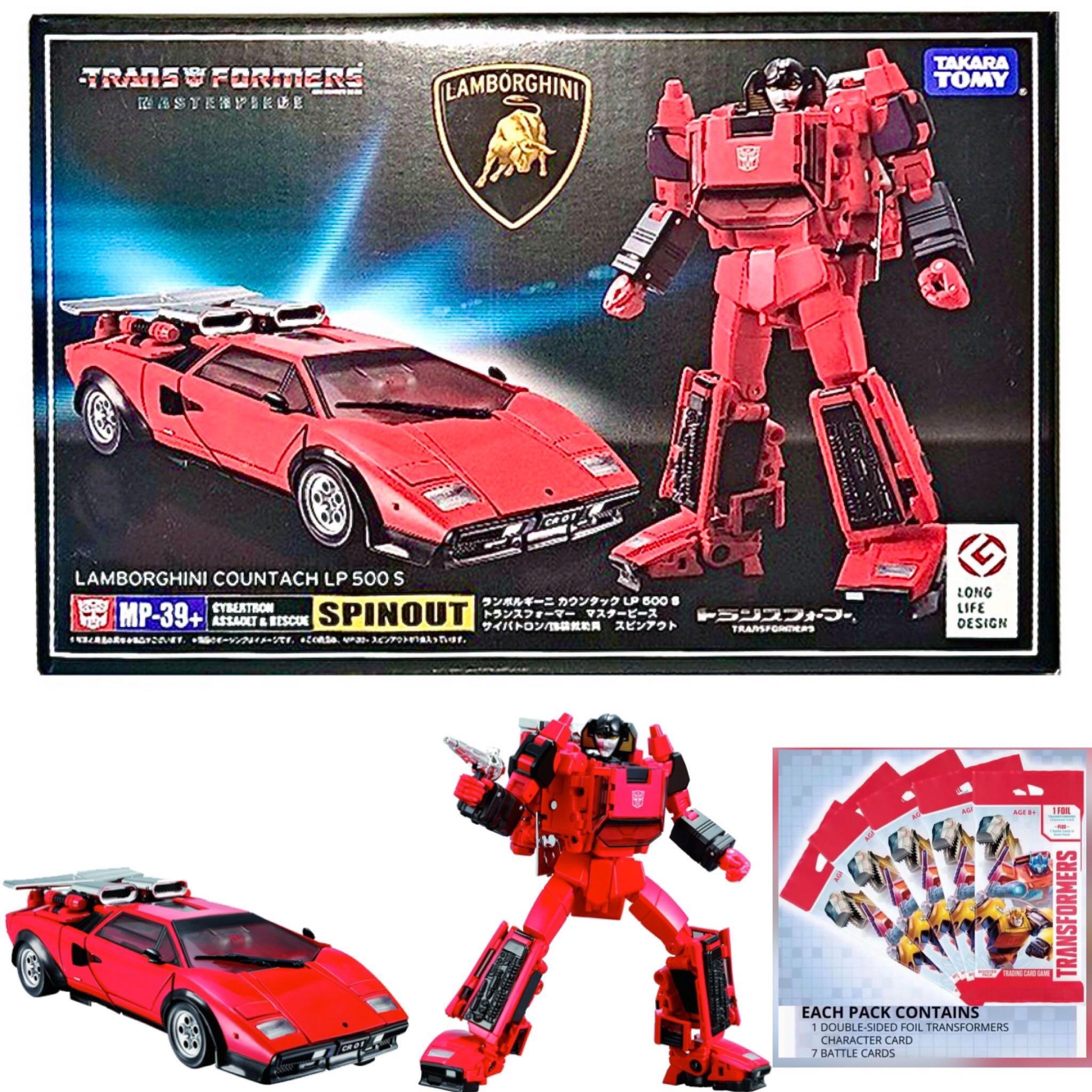 MISB Authentic Takara Tomy Transformers Masterpiece MP-39+ Spinout (Red  Sunstreaker) Lamborghini Countach LP500S Autobot Spin-Out Decepticon Japan  Exclusive Deluxe Edition Action Figure bundled with complimentary TCG  Cards, Brand New, Sealed & Unopened,
