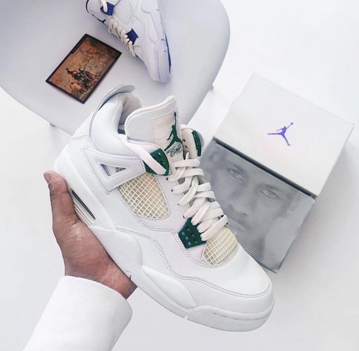 nike jordan 4 metallic green