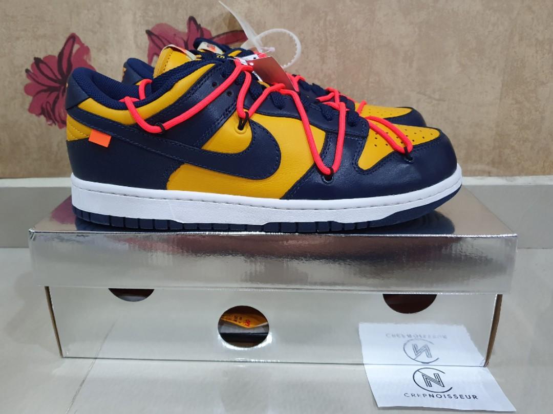 Off-White x Nike SB Dunk Low University Gold, CT0856-700