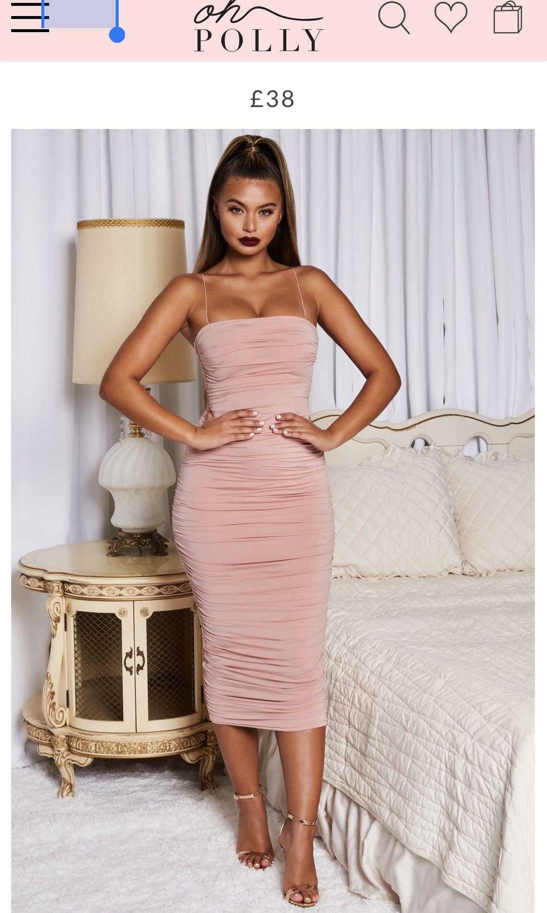 ruched blush dress