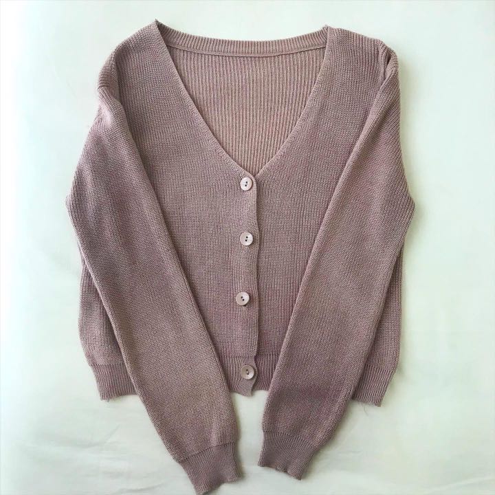 pink cardigan sweater