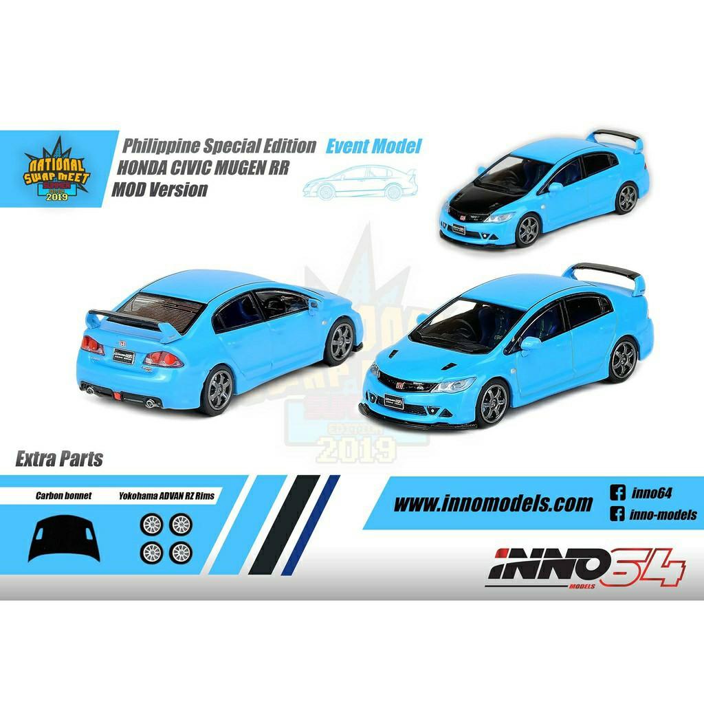 1 64 Honda Civic Fd2 Mugen Rr Special Edition Blue Hobbies Toys Toys Games On Carousell