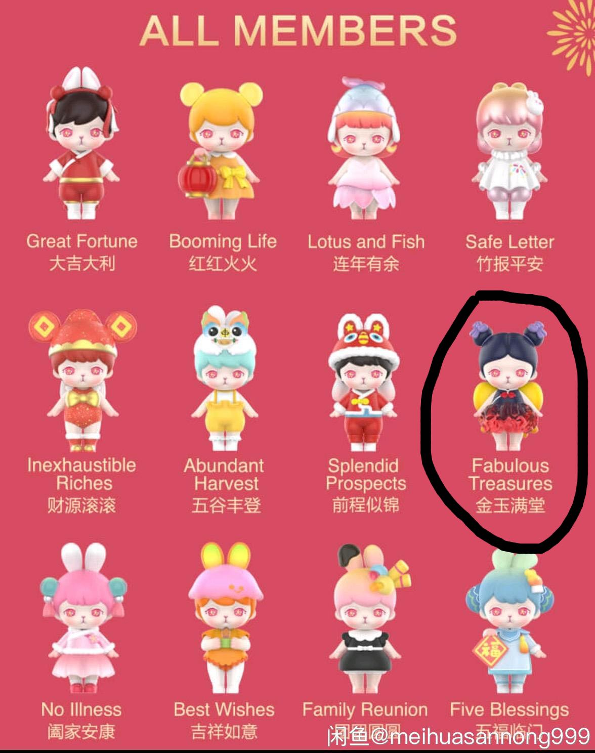 Pop mart 泡泡瑪特bunny happy spring festival 新年系列金玉滿堂盲盒