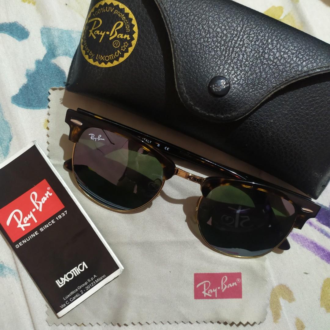 Original Ray Ban Clubmaster 100 Uv Protection Sunglasses By Luxottica Rb3016 Clubmaster 1145 30 Women S Fashion Watches Accessories Sunglasses Eyewear On Carousell
