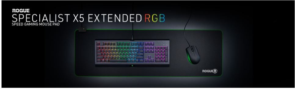 Rogue LED RGB Gaming Mouse Pad - Extended Large Mat Surface For Low DPI ...