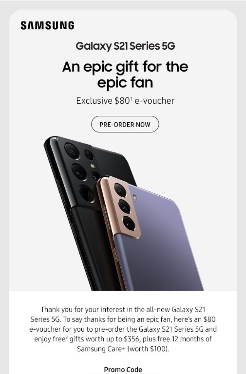 samsung 80 voucher for s21 s21 s21 ultra preorder