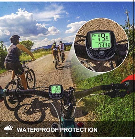 SPGOOD Bike computer wireless 16 functions waterproof LCD speed