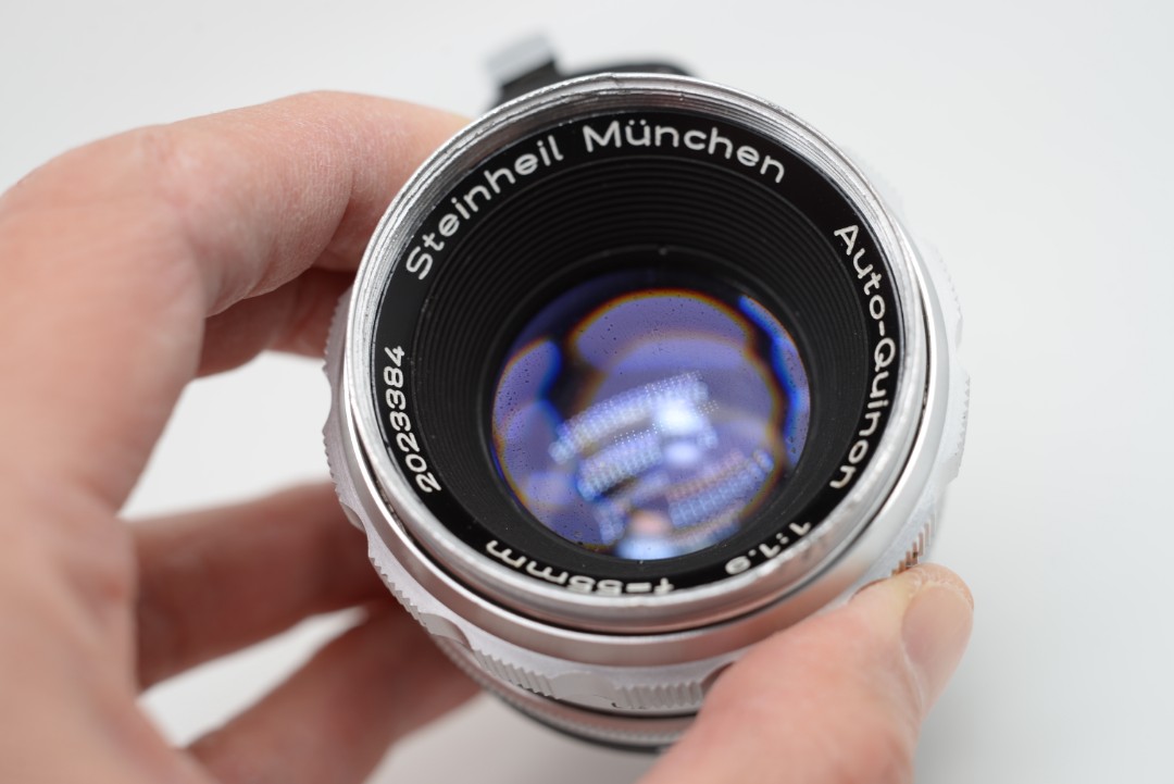Steinheil München Auto-Quinon 55mm f/1.9 白銀版, 攝影器材, 鏡頭及