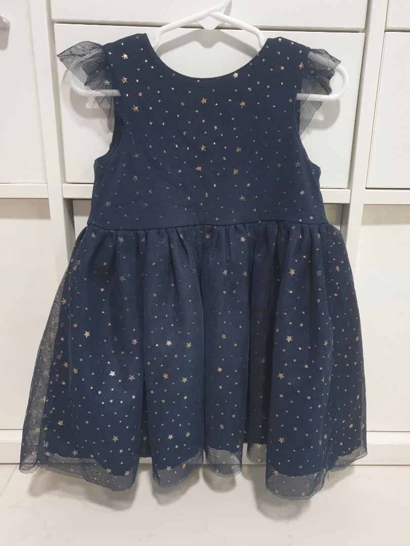 To Bless Preloved Primark Navy Starry Printed Tulle Dress