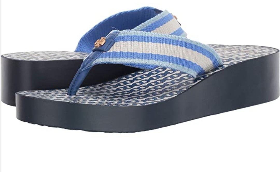 Tory burch gemini link wedge flip flop