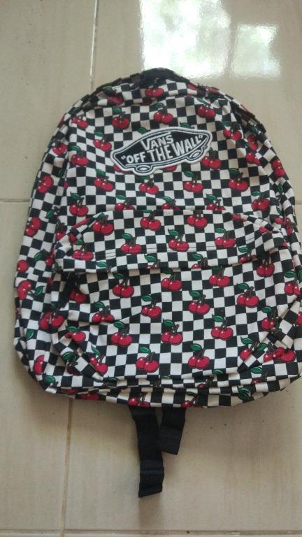 Vans cherry checkered backpack clearance