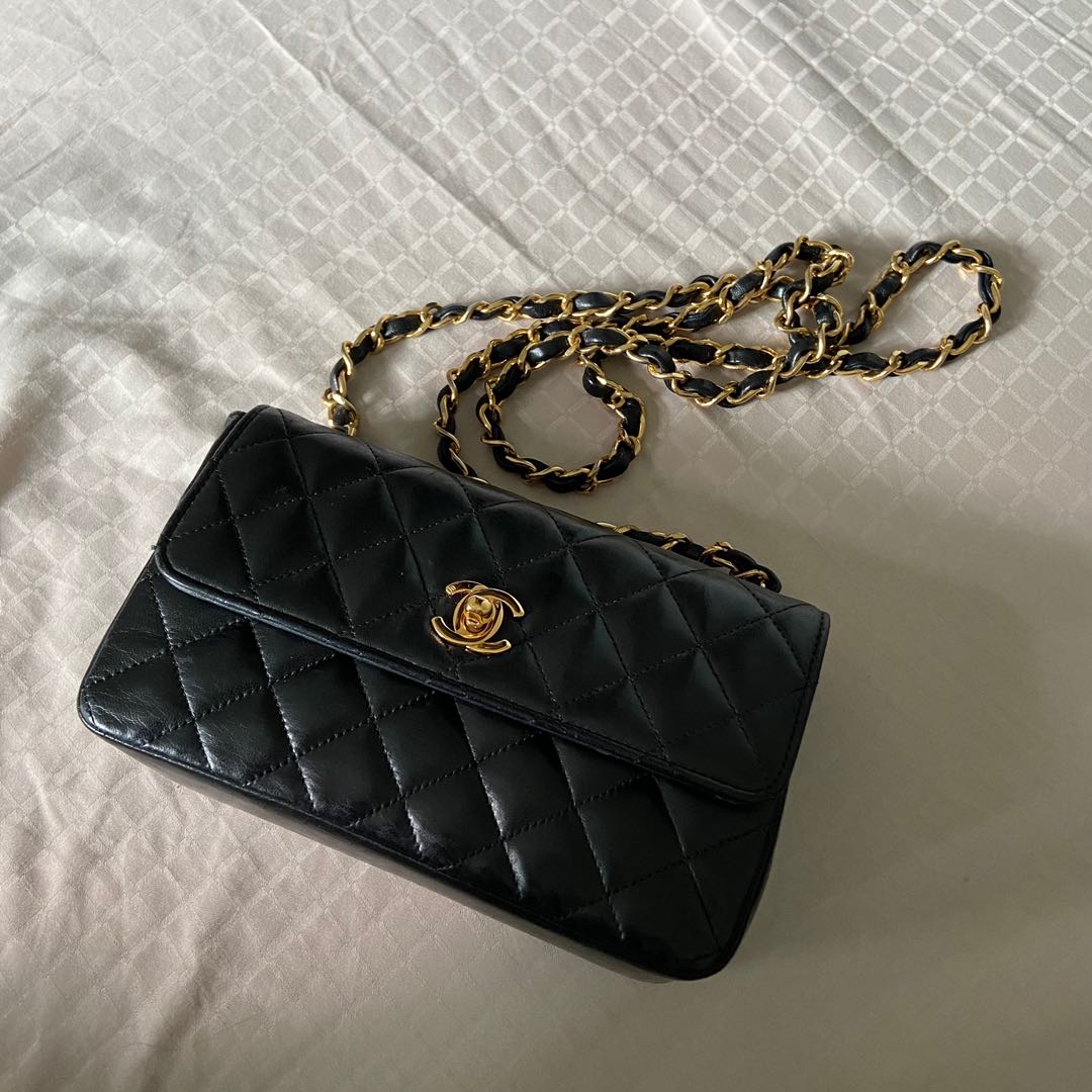 Vintage Chanel Mini Rectangular Lambskin Flap Bag GHW, Luxury, Bags &  Wallets on Carousell