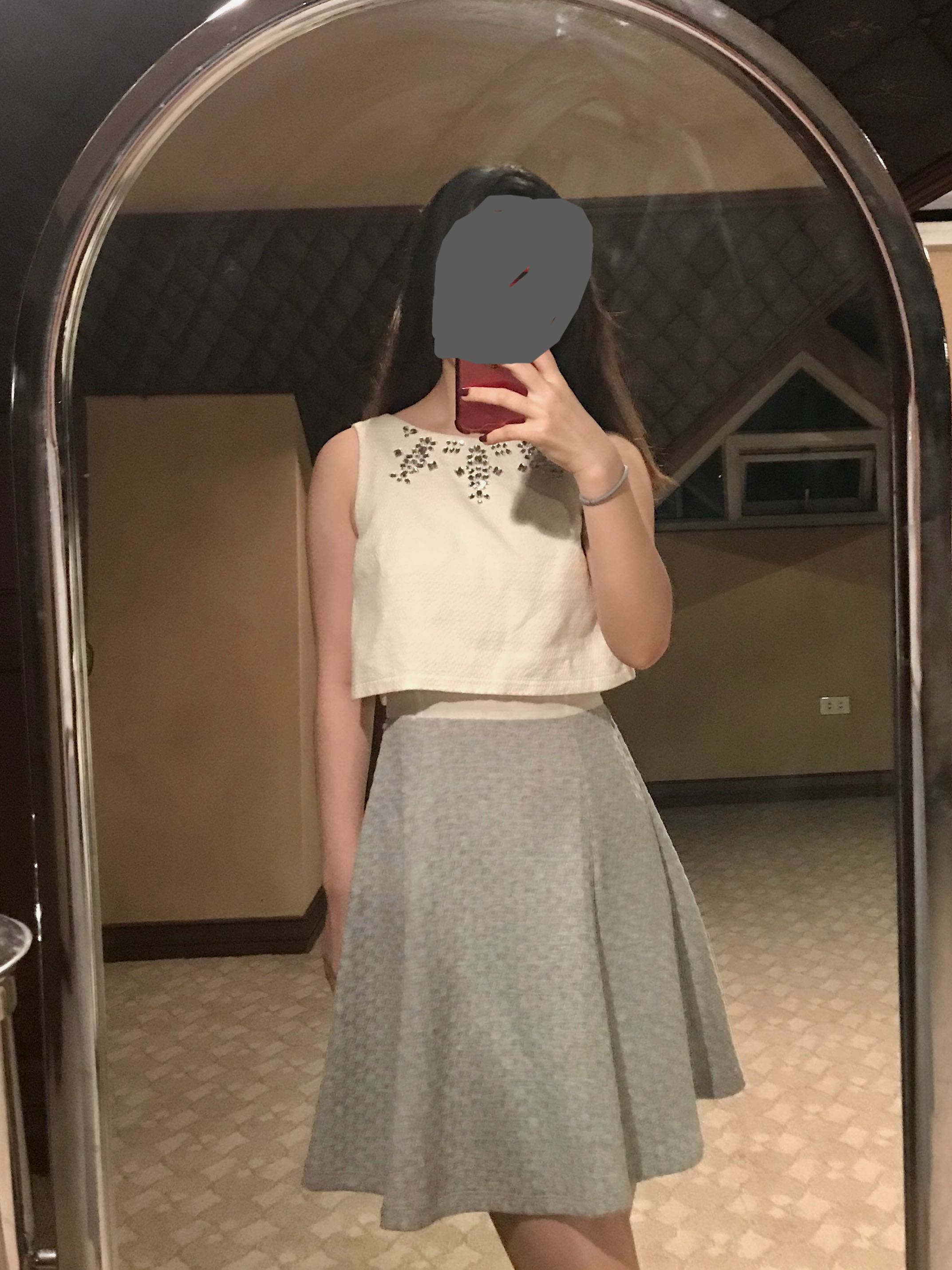 White and gray dress clearance