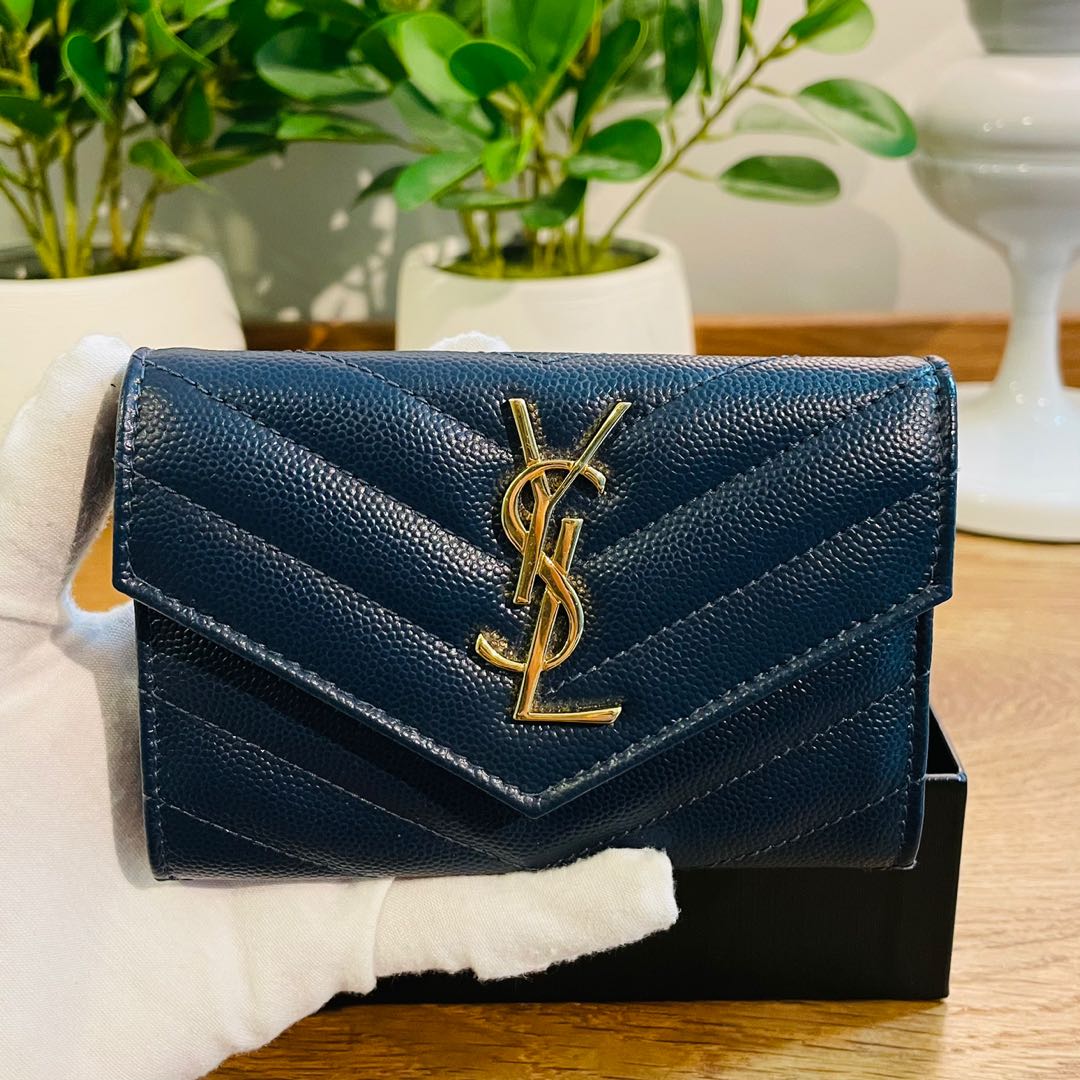 ysl navy wallet