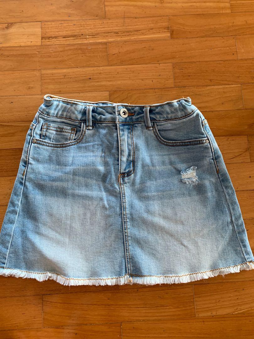 Zara kids top denim skirt