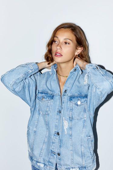 Zara Womens Denim Jacket Size L (s)-totobed.com.vn