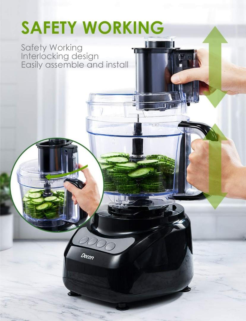 2151) Food Processor, DECEN Compact Food Processor, Multifunctional 2L