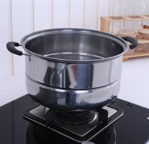 32CM Steamer Pot 3 layer Stainless Steel Steam Cooking Pots for Induction Cooker Gas Stove