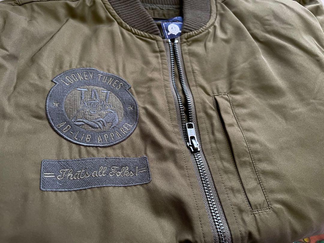 Ad Lib X Looney Tunes Ma 1 Jacket Adlib Ma1 大口怪風褸外套 男裝 外套及戶外衣服 Carousell