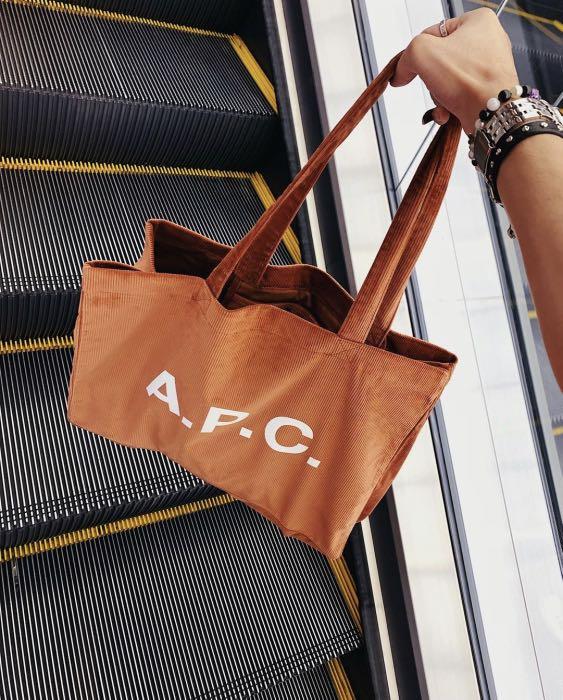 A.P.C. - Logo-Print Cotton-Corduroy Tote Bag - Green A.P.C.