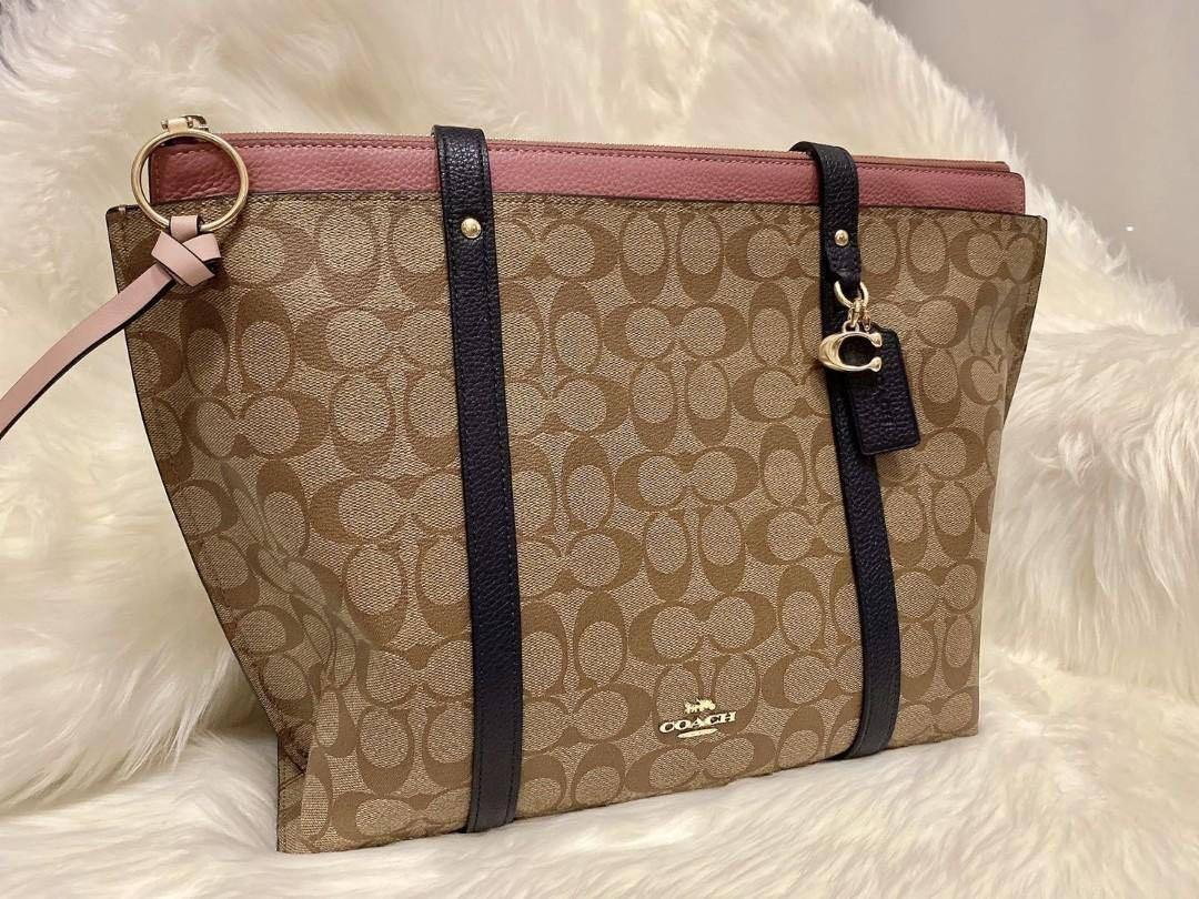 May tote in top colorblock signature canvas