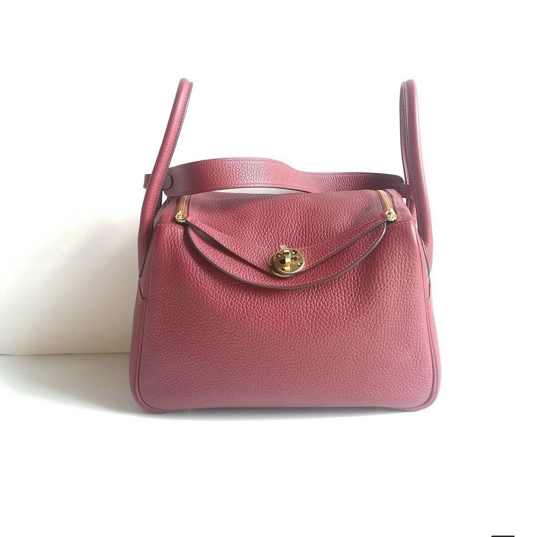 Hermes Lindy 26 - Rouge Grenat, Luxury, Bags & Wallets on Carousell