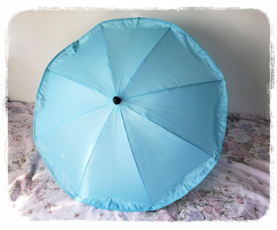全新 從未使用 天藍色bb太陽傘 雨傘 適用於bb車 可固定於bb車上 直徑約71 5cm 全長約79cm 兒童 孕婦用品 其他 Carousell