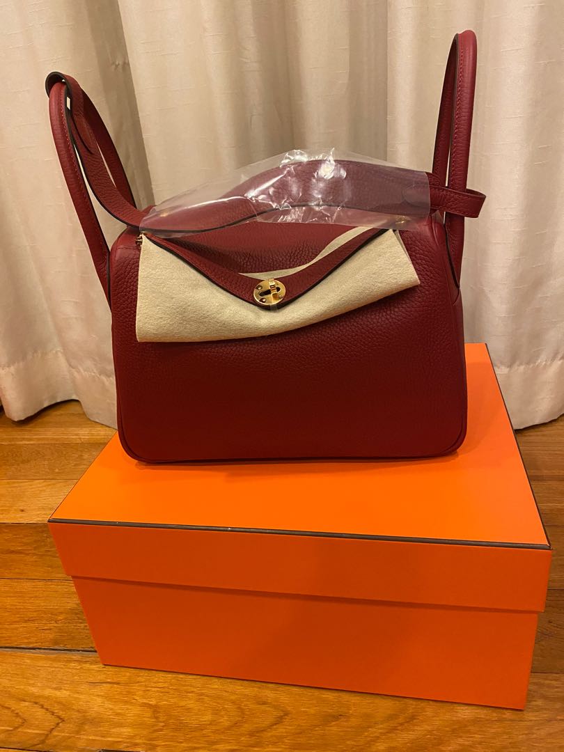 BNIB Hermes Rouge Grenat Lindy 30 Ghw