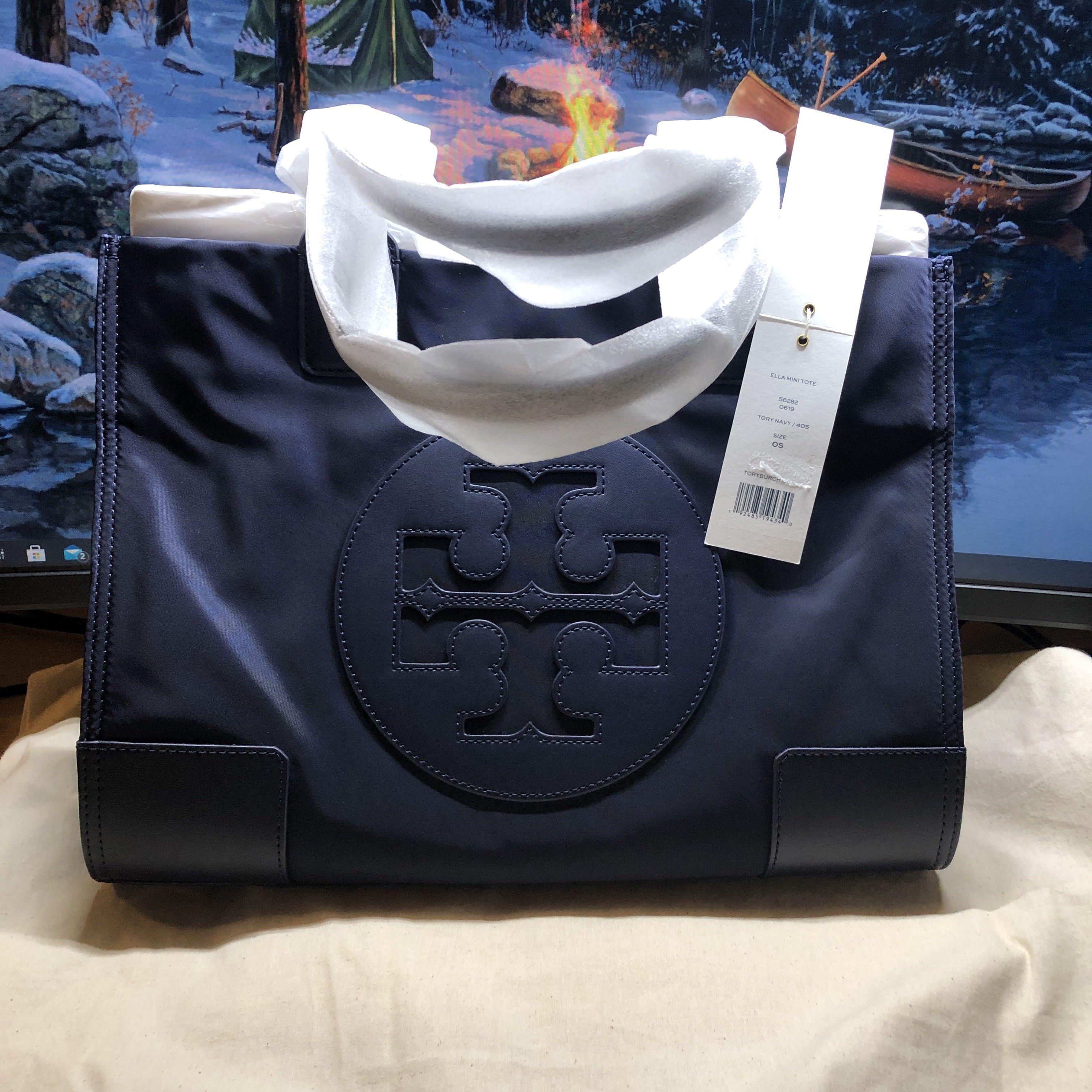 BNWT]Tory Burch Ella Mini Tote - Tory Navy, Women's Fashion, Bags &  Wallets, Tote Bags on Carousell