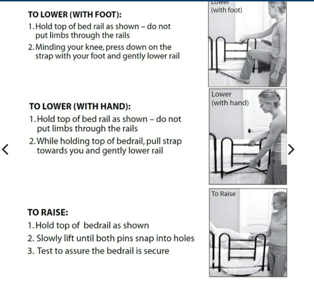 CAREX EASYUP BED RAIL SUPPORT, Health & Nutrition, Assistive
