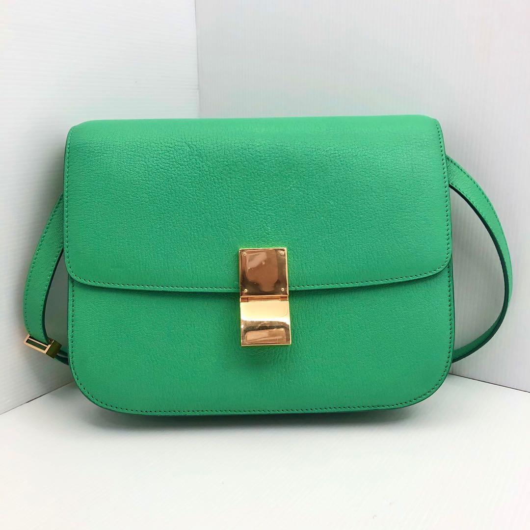 Celine box bag green on sale