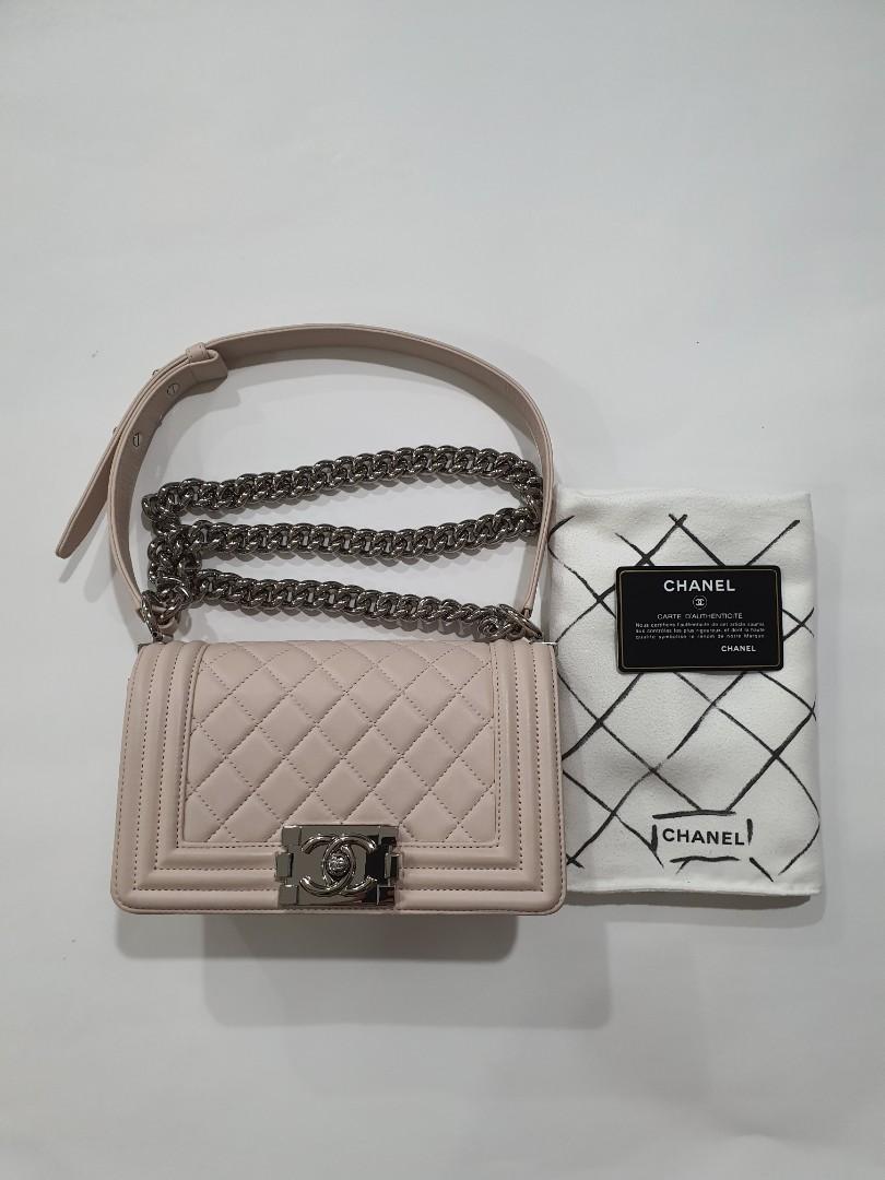 Small Chanel Boy Flap Bag In White And Patent Calfskin  Bragmybag