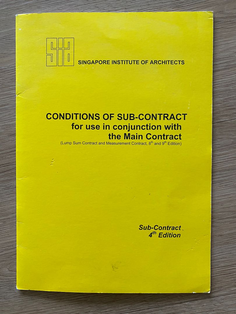 Conditions Of Sub Contract For Use In Conjunction With The Main Contract Books Stationery Textbooks Professional Studies On Carousell