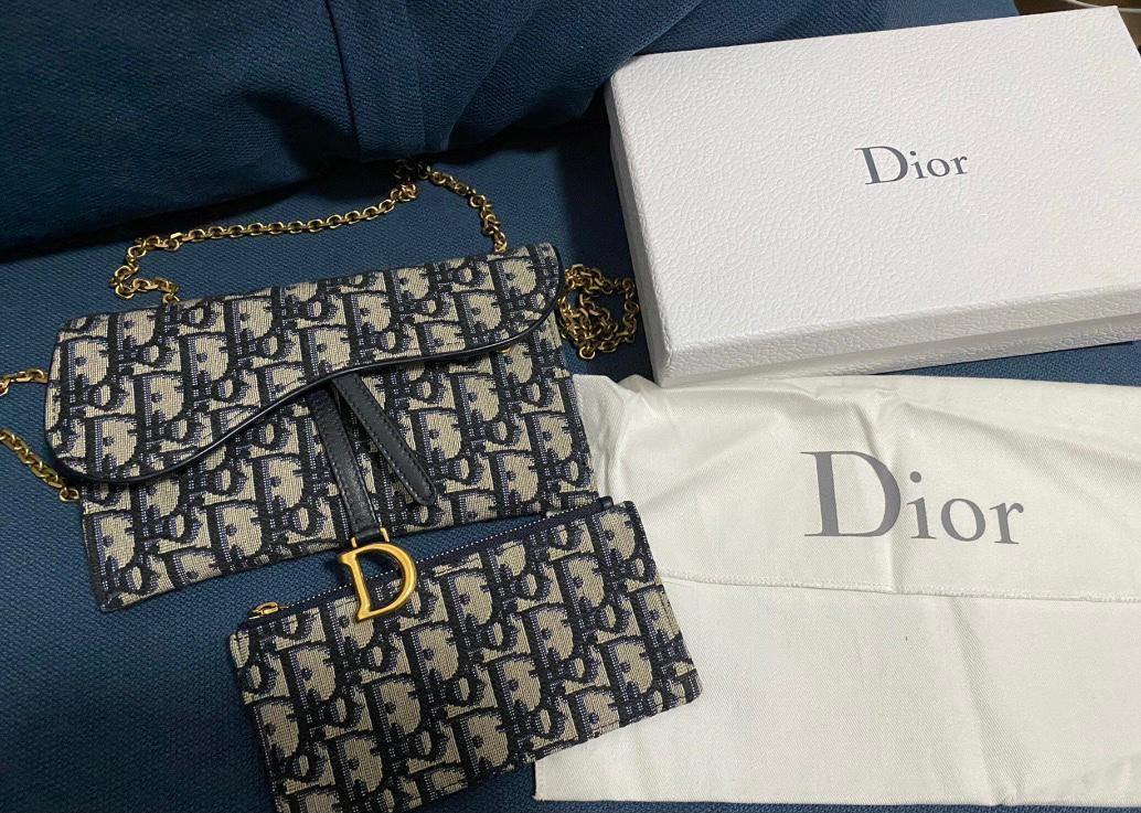 dior oblique wallet on chain